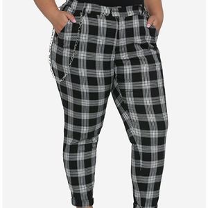 Hot Topic Black and White Plaid Pants NWOT